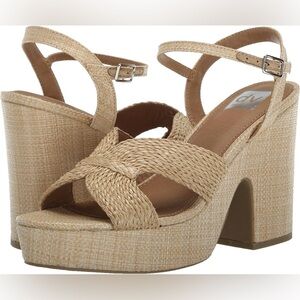Dolce Vita Waylan Raffia Platform Ankle Strap Heel